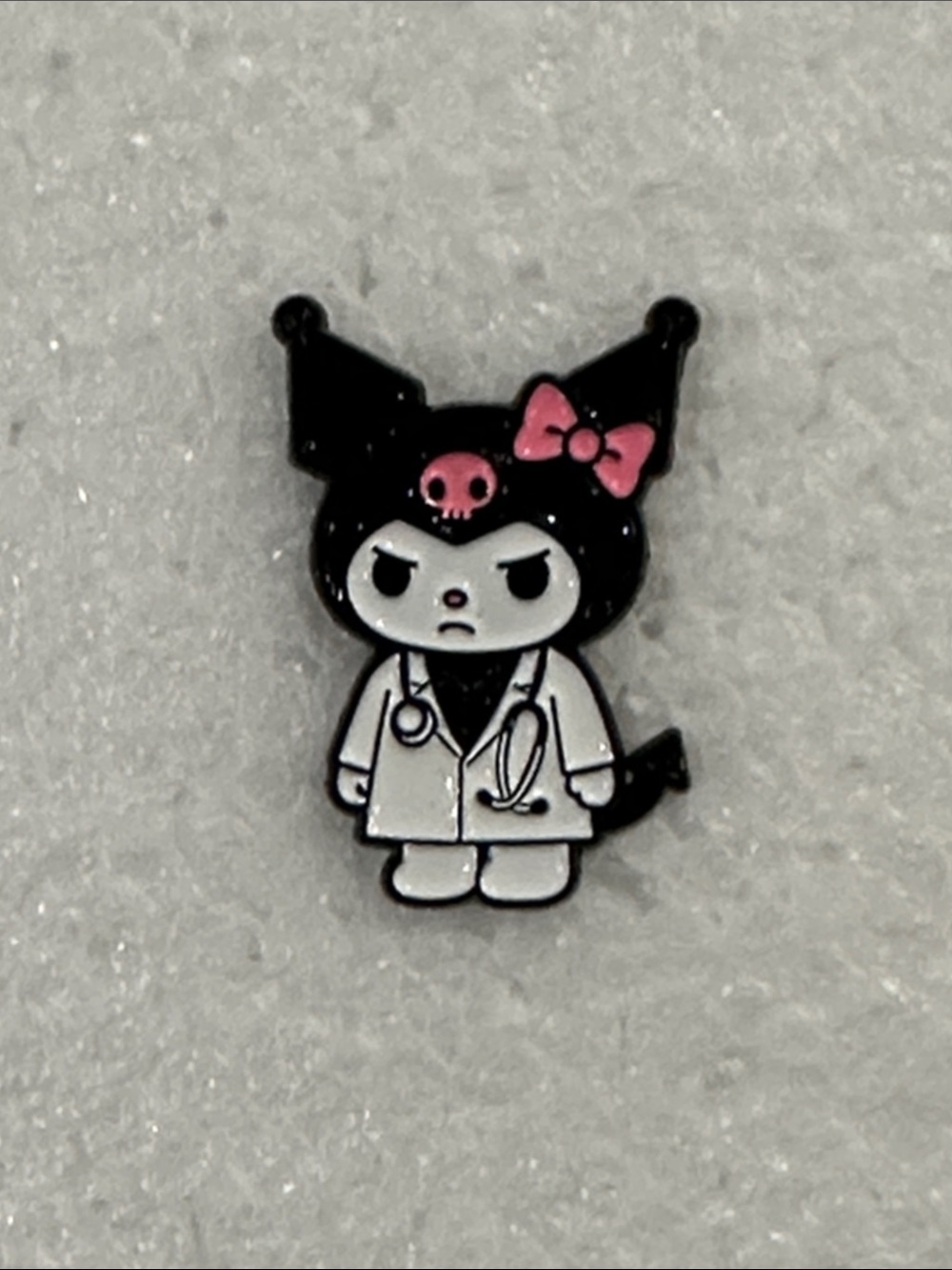Sanrio Kuromi Doctor Pin in Black & Pink